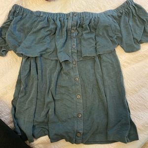 American Eagle off the shoulder top with buttons